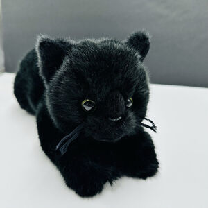 Bearington Collection JINX Black Cat 14” Plush Green Eyes Floppy Stuffed Kitty